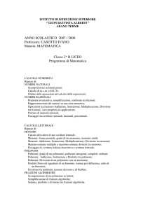 ANNO SCOLASTICO 2007 / 2008 Professore: CASOTTO IVANO