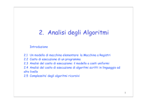 2. Analisi degli Algoritmi - Dipartimento di Informatica e Sistemistica