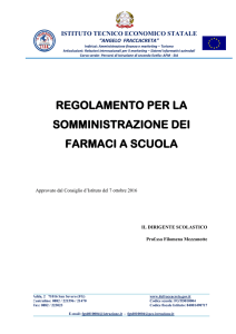 regolamento per la somministrazione dei farmaci a scuola