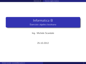Informatica B - Esercizio algebra booleana