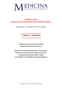Legionella SPP: rischio di contaminazione per le acque termali