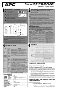 Back-UPS BX650CI-GR Regolare le impostazioni relative alla