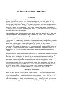 NOTIFICAZIONE SUI LIBRI DI PADRE SOBRINO Introduzione 1. A