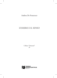 L`ESSERE E IL SENSO - Tangram Edizioni Scientifiche