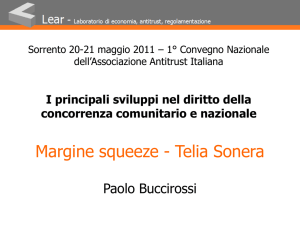 Margine squeeze - Telia Sonera - Associazione Antitrust Italiana