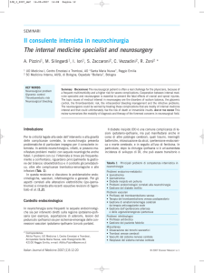 Il consulente internista in neurochirurgia The internal medicine