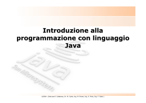 Introduzione alla programmazione con linguaggio Java