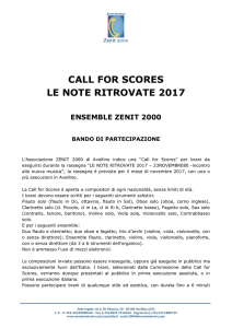 CALL FOR SCORES LE NOTE RITROVATE 2017
