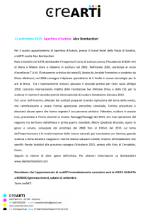 11 settembre 2015-‐ Aperitivo d`Autore-‐ Alex Bombardieri