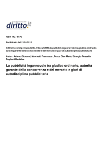 La pubblicità ingannevole tra giudice ordinario, autorità garante