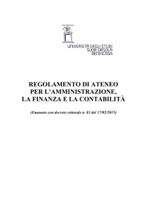 regolamento di ateneo per l`amministrazione, la finanza e la contabilità