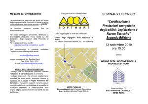 “Certificazione e Prestazioni energetiche degli edifici: Legislazione