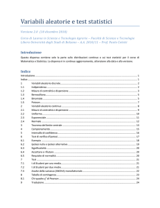 Variabili aleatorie e test statistici