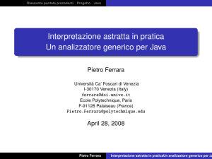 Interpretazione astratta in pratica Un analizzatore generico per Java