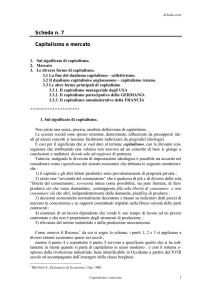 Cenni sul significato di capitalismo e mercato