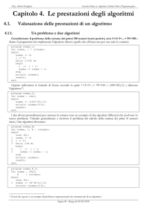 Capitolo 4. Le prestazioni degli algoritmi