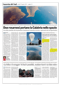 Due rosarnesi portano la Calabria nello spazio