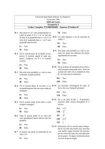 SSIS del Lazio Geometria 2 Codice Compito