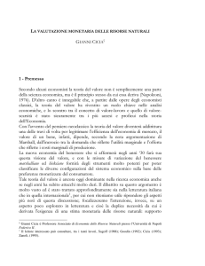 1 - Premessa Secondo alcuni economisti la teoria