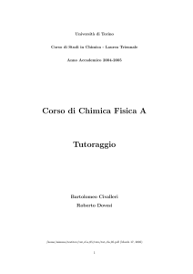 Corso di Chimica Fisica A Tutoraggio