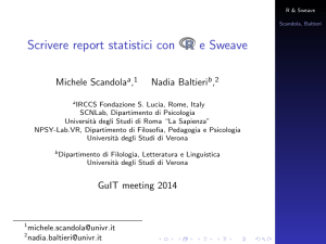Scrivere report statistici con R e Sweave