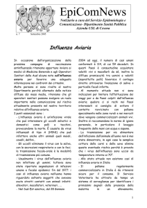 numero 7 - Settembre 2005 INFLUENZA AVIARIA