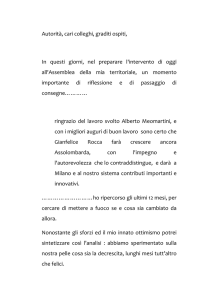 Autorità, cari colleghi, graditi ospiti, In questi giorni