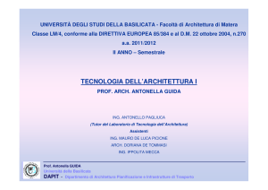 TECNOLOGIA DELL`ARCHITETTURA I