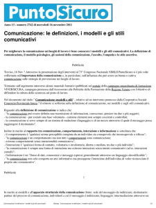 Stampa - Comunicazione: le definizioni, i modelli e gli stili comunicativi