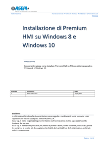 Installazione di Premium HMI su Windows 8 e Windows 10