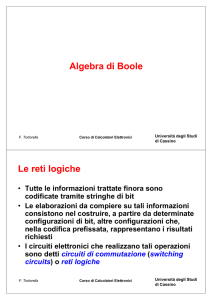 Algebra di Boole Le reti logiche