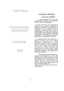 Carlo Penco FILOSOFIA DEL LINGUAGGIO DISPENSE 2000