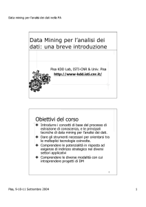Data Mining per l`analisi dei dati