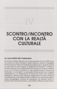 SCONTRO/INCONTRO CON LA REALTÀ CULTURALE