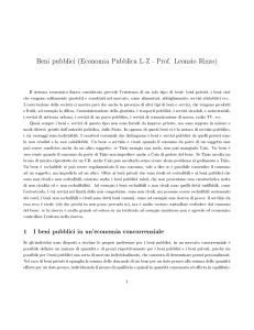 Beni pubblici (Economia Pubblica LZ - Prof. Leonzio Rizzo) 1