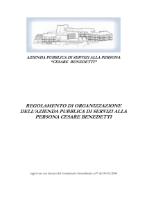 Regolamento di organizzazione APSP Cesare Benedetti