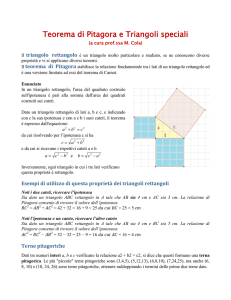 Teorema di Pitagora e Triangoli speciali