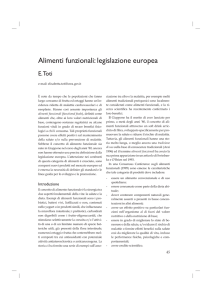 Alimenti funzionali: legislazione europea