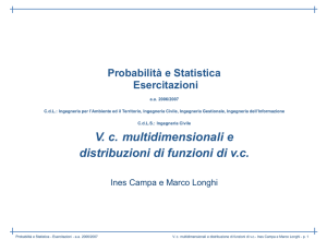 V. c. multidimensionali e distribuzioni di funzioni di vc