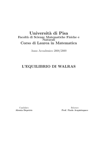 L`equilibrio di Walras - Dipartimento di Matematica