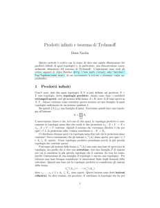 Prodotti infiniti e teorema di Tychonoff