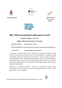 RNA, DNA ed evoluzione delle specie viventi