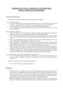 i medicinali nella medicina veterinaria degli animali d`affezione