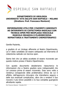 Cistectomia radicale - Ospedale San Raffaele
