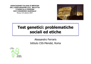 Test genetici: problematiche sociali ed etiche