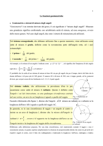 1 Le funzioni goniometriche Goniometria e sistemi di misura degli