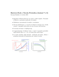 Hartree-Fock e Tavola Periodica (lezioni 7 e 8)