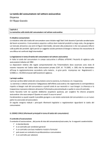 La tutela del consumatore nel settore assicurativo Dispensa Di