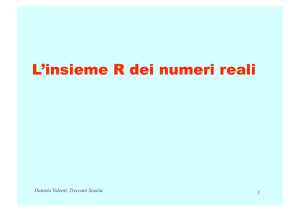 L`insieme R dei numeri reali
