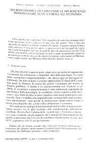 NEUROECONO~IIA. O\`\`ERO CO~lE LE NEUROSCIE:\TZE